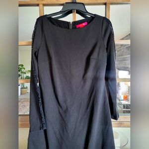 Nordstrom Black Long Sleeve Dress with Lace Detail